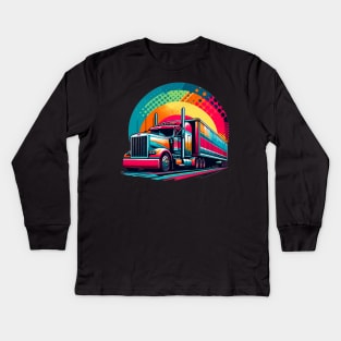 Semi Truck Kids Long Sleeve T-Shirt